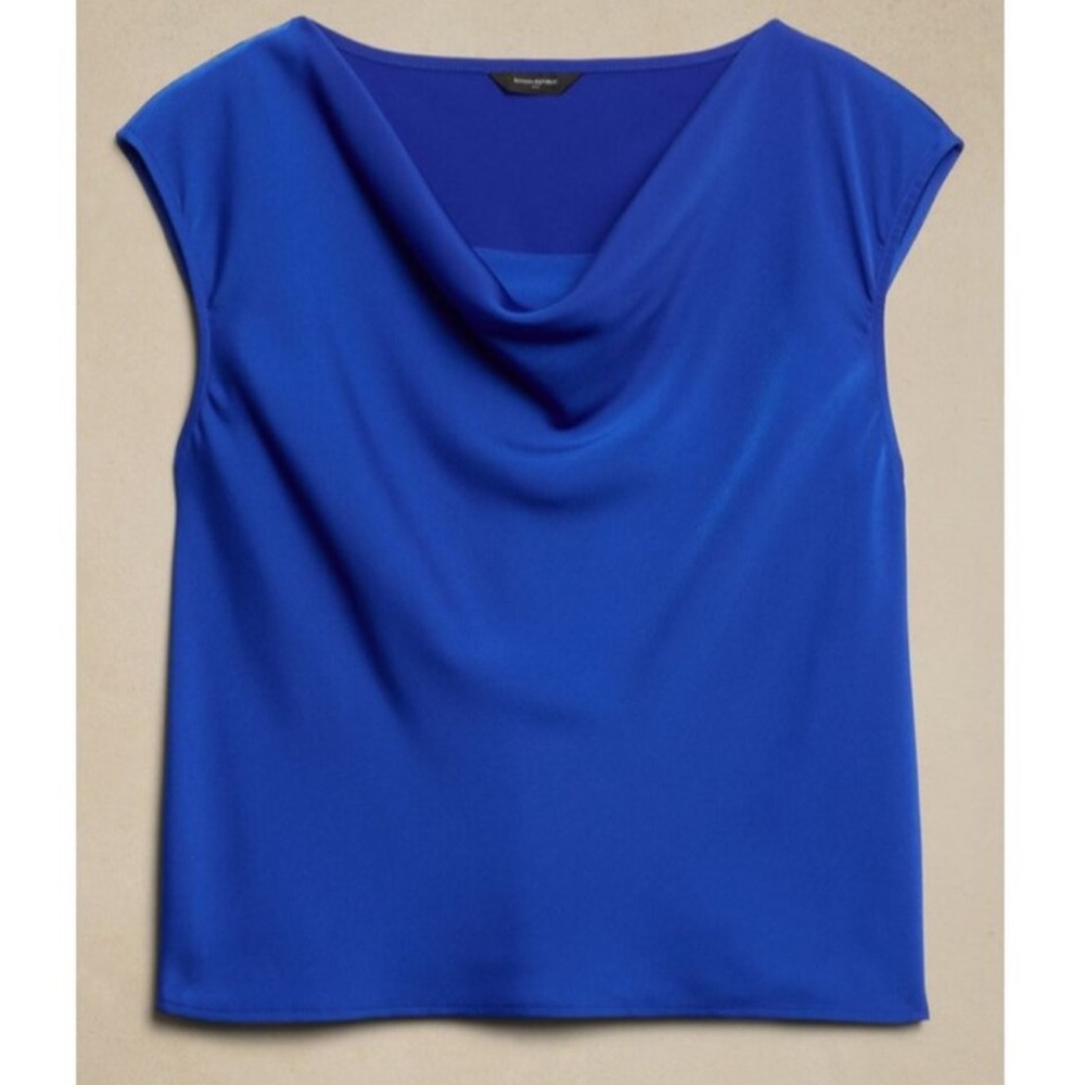 Banana Republic Blue Cowl Neck Top